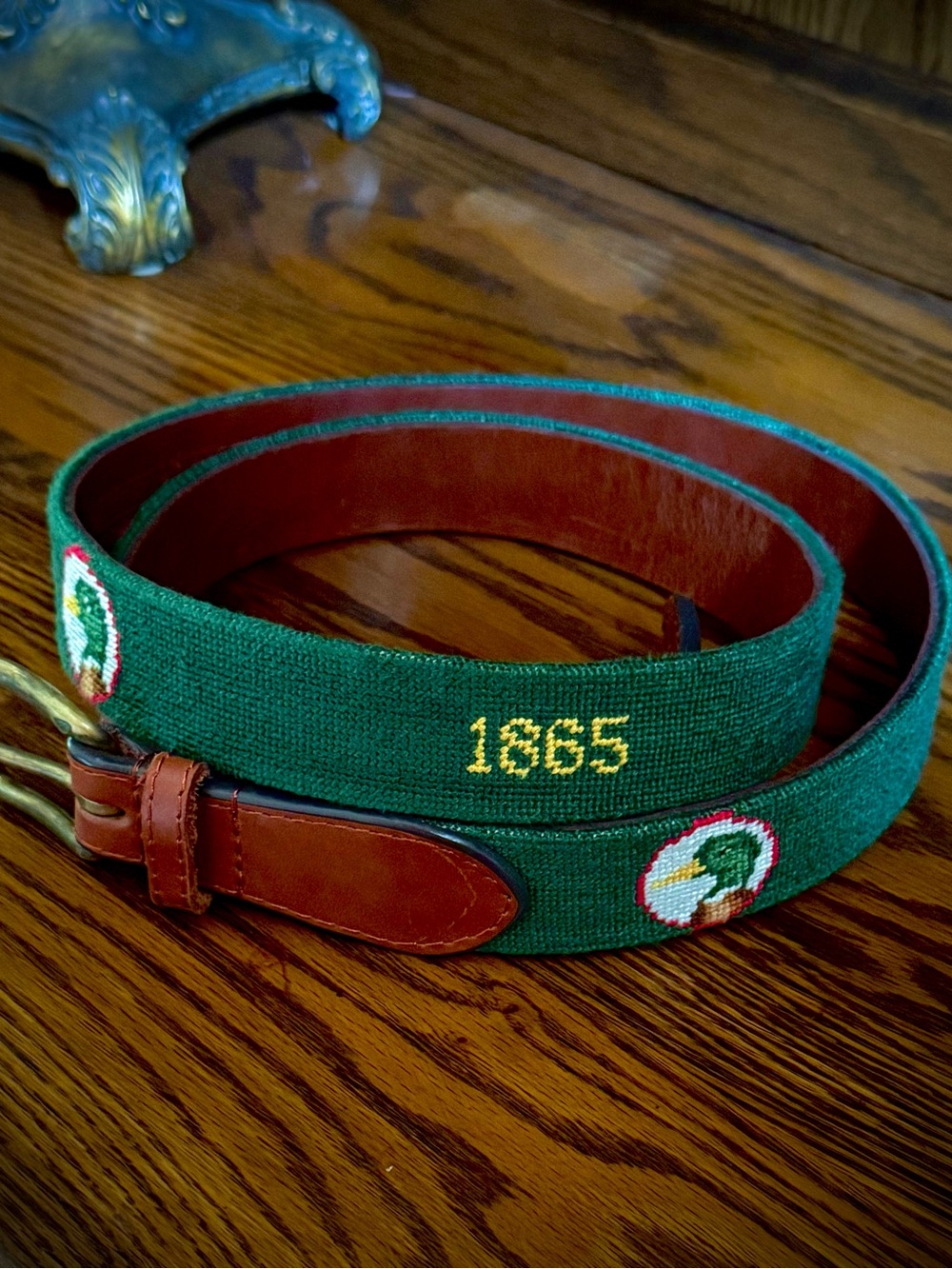 Duck Head Needlepoint Belt by Smathers and Branson